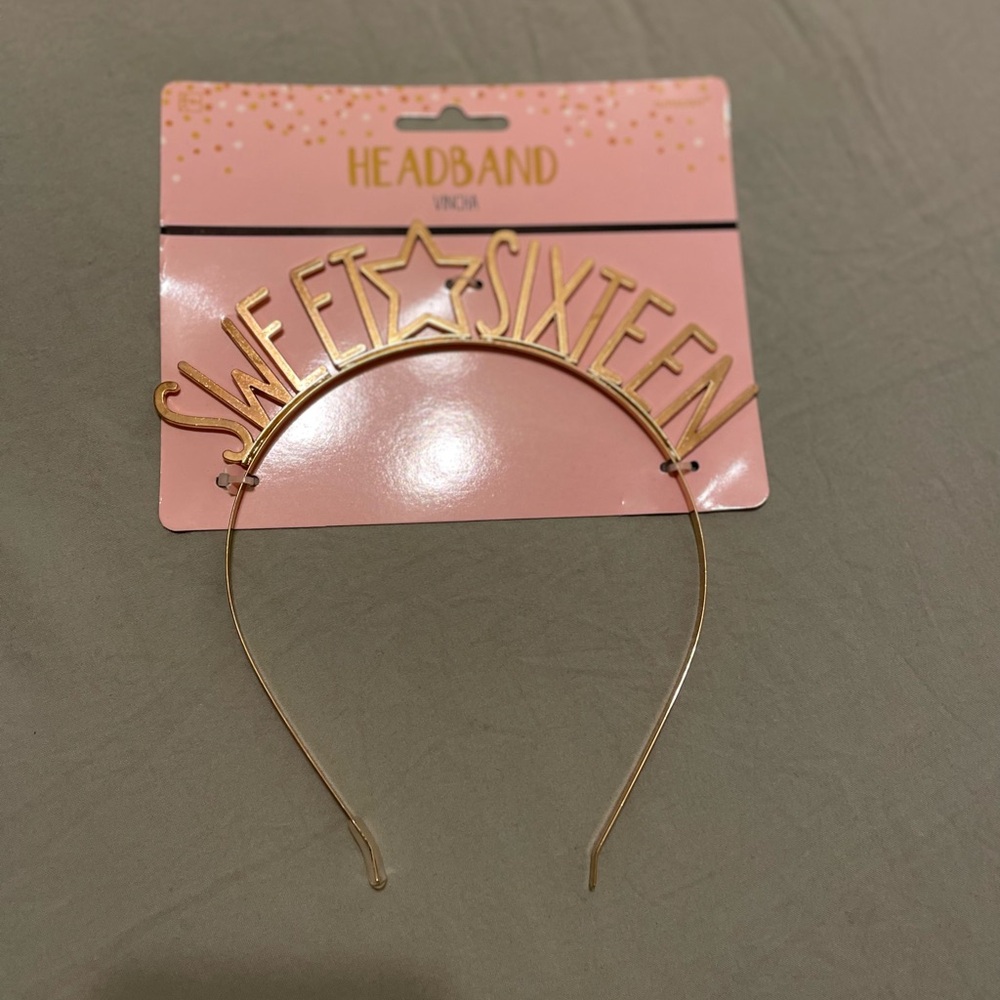 Sweet Sixteen Gold Headband